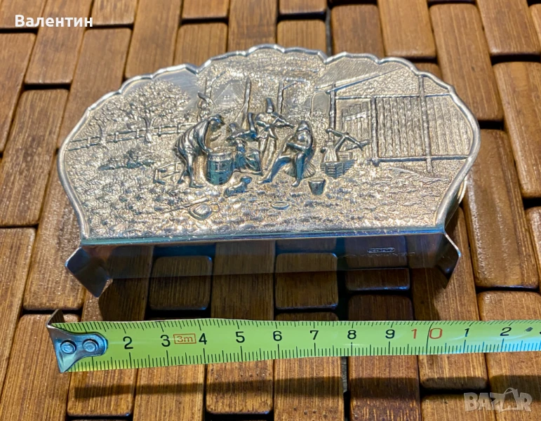 #1503# Държач за салфетки. Винтидж. Посребрена. От Дания, снимка 1