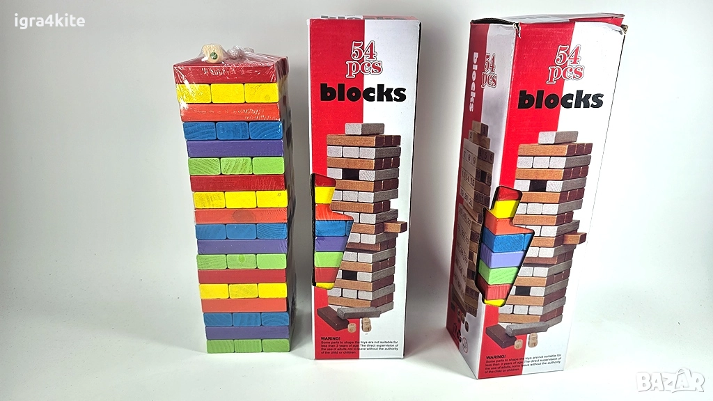 Цветна Дървена Дженга Jenga Blocks, снимка 1