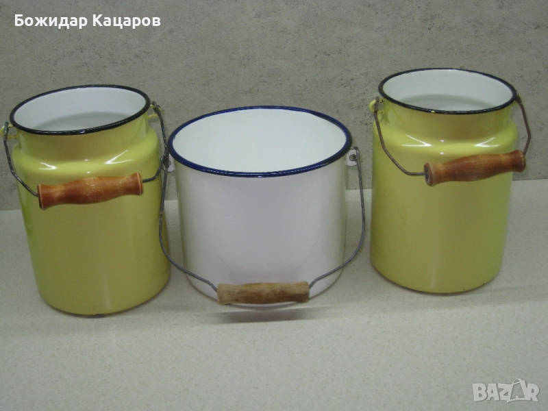 Стари емайлирани съдове, за декорация или саксии. Цена- 15 лева(7.67 €), общо. Пращам по Еконт. Не с, снимка 1