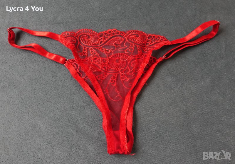 L/XL еротични червени бикини силно изрязанис регулация на талията, снимка 1