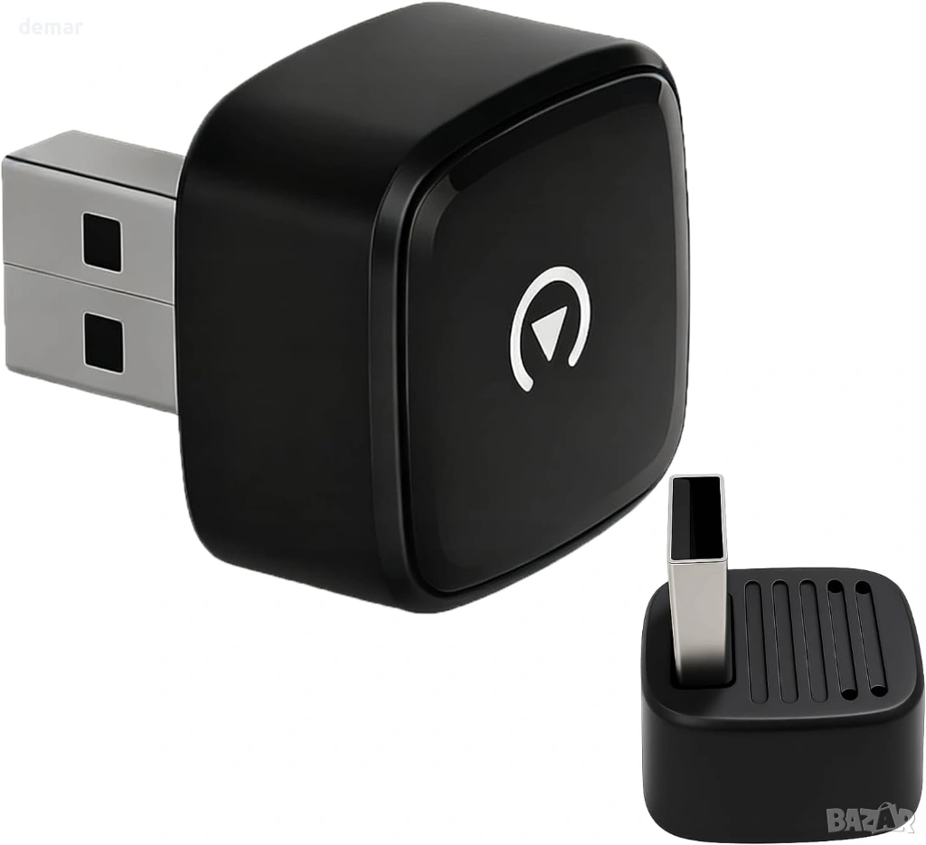 Sunweyer S41 L-образен безжичен CarPlay и Android Auto адаптер, снимка 1