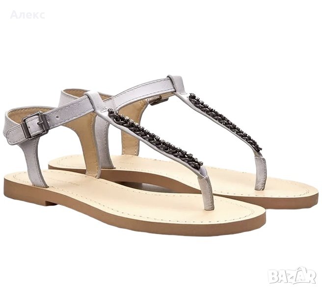 Оригинални дамски сандали Calvin Klein Dara Shiny Vacchetta, снимка 1