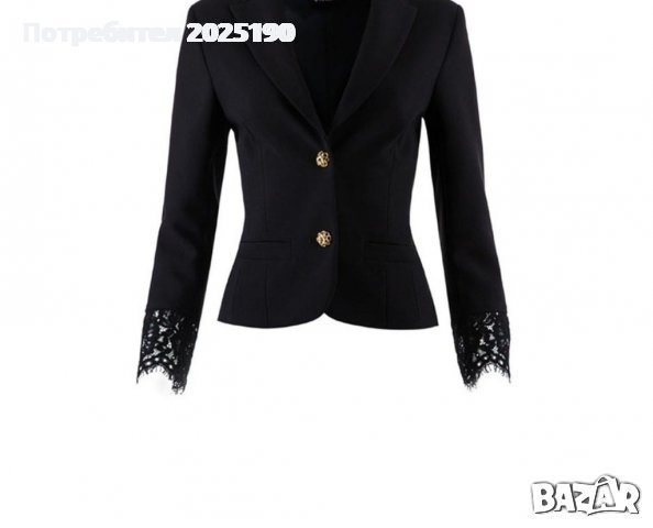 Дамско черно сако с дантела Н&М , снимка 1