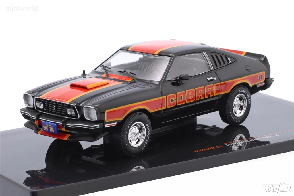 FORD MUSTANG II COBRA 1977 - мащаб 1:43 на IXO моделът е нов в PVC дисплей-кейс, снимка 1