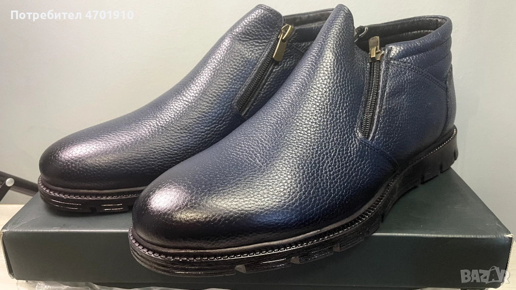 Мъжки сини зимни ботуши Ducavelli  от естествена кожа., снимка 1
