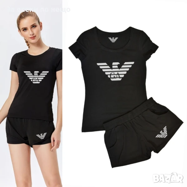 Giorgio Armani Дамски Черен Летен Комплект🔝Дамски Къс Спортен Екип Джорджо Армани Код LFS520, снимка 1