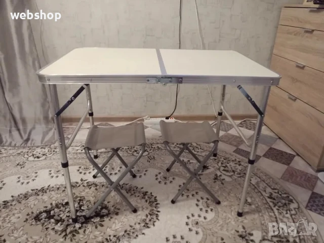 ПРОМО!! Сгъваема маса за Къмпинг и риболов + 2 стола , снимка 1