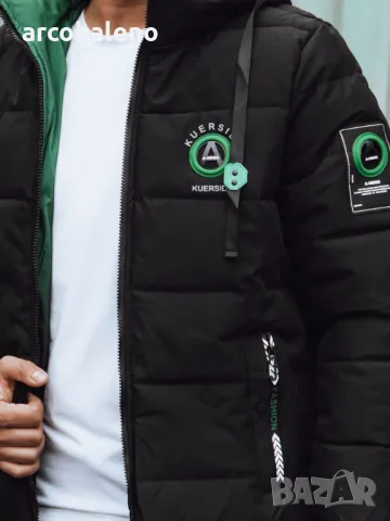 Мъжко черно ватирано яке, 4цвята , снимка 4 - Якета - 47724336