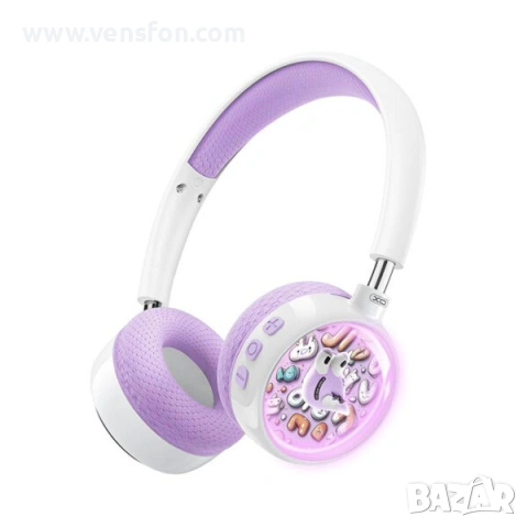  Безжични стерео Bluetooth слушалки XO Cartoon Kids /лилави/