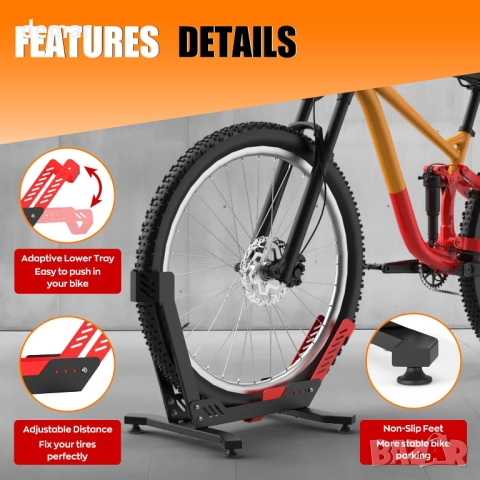 IMAYCC Професионална самостоятелна стойка за велосипед, 26-29", снимка 4 - Аксесоари за велосипеди - 52130542