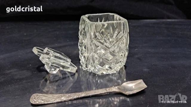 стар кристален съд за хайвер , снимка 2 - Антикварни и старинни предмети - 51247901