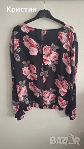 Нежна блуза на цветя, снимка 2 - Блузи с дълъг ръкав и пуловери - 52333241