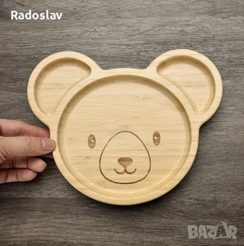 Детски бамбуков комплект за хранене с вакуумно дъно 4 части, снимка 6 - Прибори, съдове, шишета и биберони - 53224751