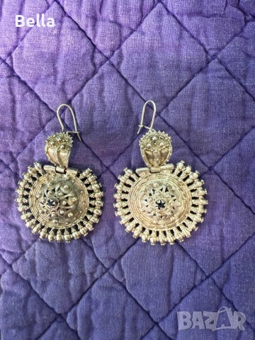 сребърни обеци арпалии, снимка 2 - Антикварни и старинни предмети - 51842370