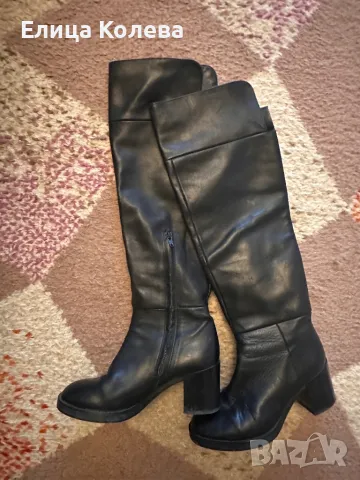 Zara черни кожени ботуши н.37