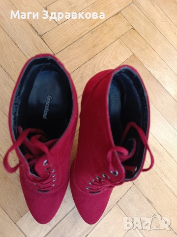 продавам велурени дамски обувки на висок ток, снимка 3 - Дамски обувки на ток - 52865908