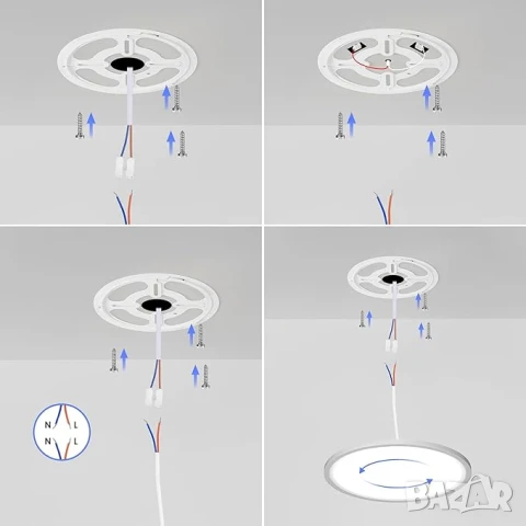 LED таванна лампа OTREN, 26W 6500K, снимка 5 - Лампи за таван - 51043782