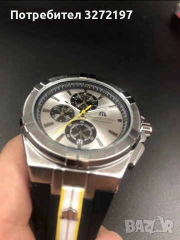 Kварцов часовник MAURICE LACROIX Special Edition,хронограф,дата,гумена каишка, снимка 2 - Мъжки - 43452118