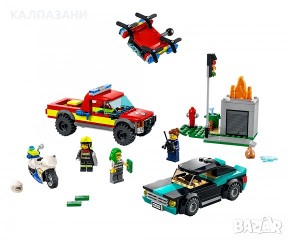 LEGO® City Fire 60319 - Спасение при пожар и полицейско преследване, снимка 3 - Конструктори - 38794059