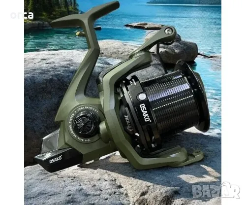 🎣 Макара за риболов на дъно – шаранджийска OSAKO BIG SHARK 10+1 лагера, снимка 2 - Макари - 49930599