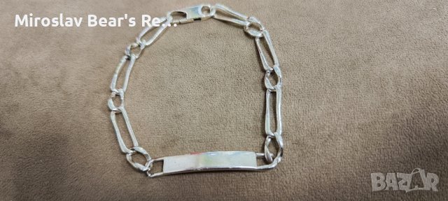 Масивна мъжка сребърна гривна 22см , снимка 3 - Гривни - 43011177