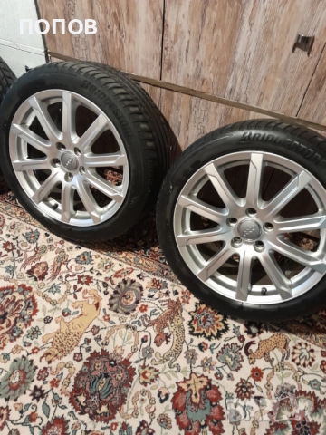Джанти 17 Ауди 5x112 57,1 225 45 r17 Bridgestone Turanza, снимка 10 - Гуми и джанти - 52323686