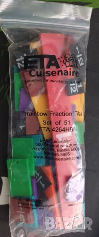 Помагало по математика. Линийки с дроби за смятане, снимка 1