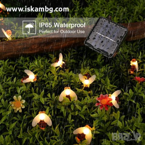 Светещи гирлянди със соларно захранвани - КОД 3702, снимка 3 - Градински мебели, декорация  - 37040162