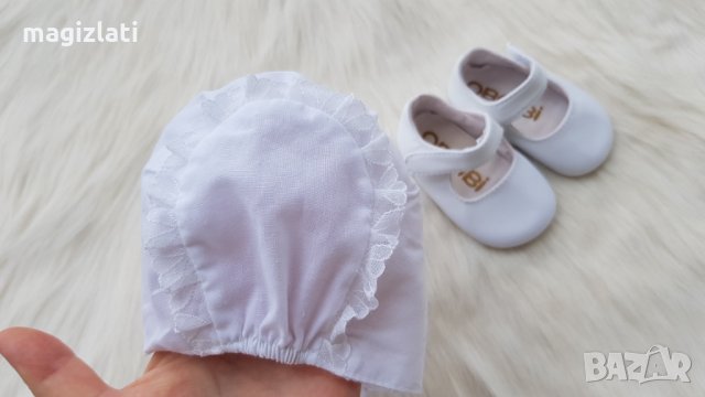 Бебешки буйки и шапка за новородено момиченце, снимка 5 - Бебешки обувки - 33426842