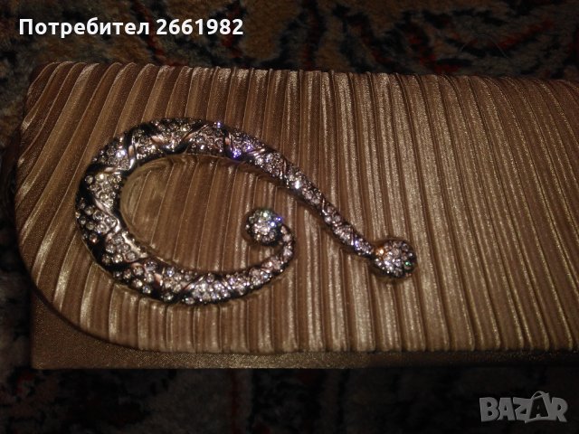 Официална дамска чантичка - старо злато, снимка 3 - Чанти - 28753937
