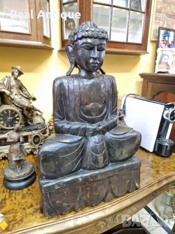 Великолепна голяма антикварна дървена фигура статуетка , снимка 2 - Антикварни и старинни предмети - 43070618