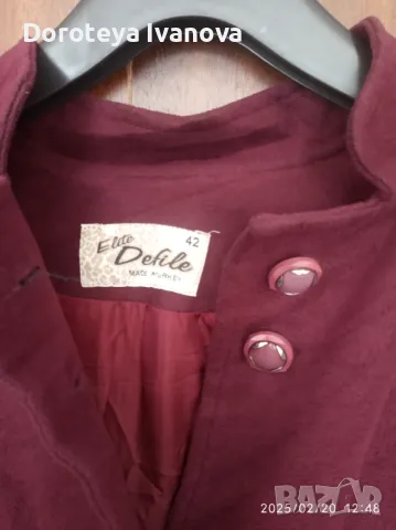 Дамско палто с качулка /вталено/, снимка 6 - Палта, манта - 49207061