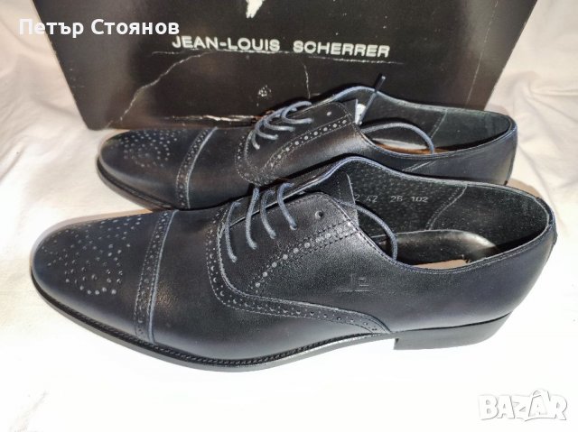Разкошни официални мъжки обувки от естествена кожа Jean Louis Scherrier №42, снимка 4 - Официални обувки - 37760290