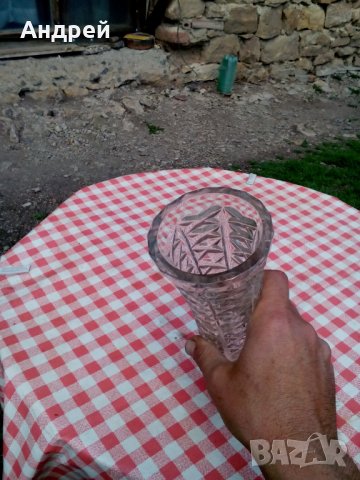 Стара стъклена ваза #6, снимка 4 - Антикварни и старинни предмети - 28612271