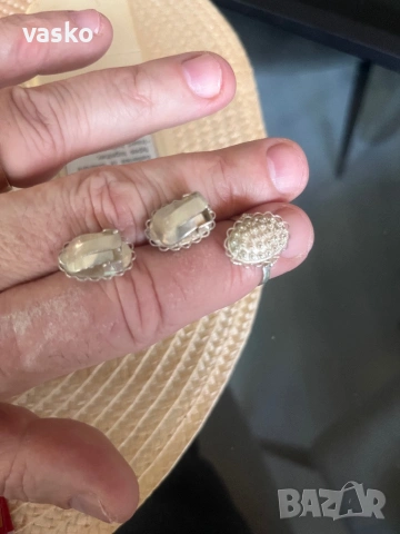 Сребро 5,7 грама комплект, снимка 2 - Бижутерийни комплекти - 53538251