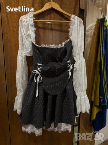 Елегантна къса дамска рокля с дантела, снимка 4 - Рокли - 53189157