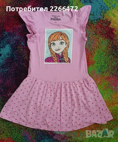 Детска рокля на Disney - "Frozen", с Елза и Ана, снимка 2 - Детски рокли и поли - 47361424