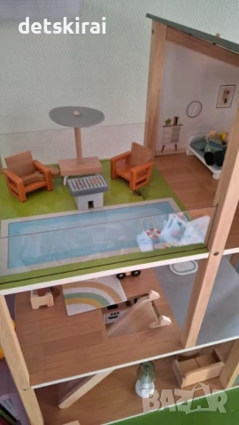 Огромна дървена къща за кукли PLAYLAND XXL, снимка 7 - Кукли - 51309317