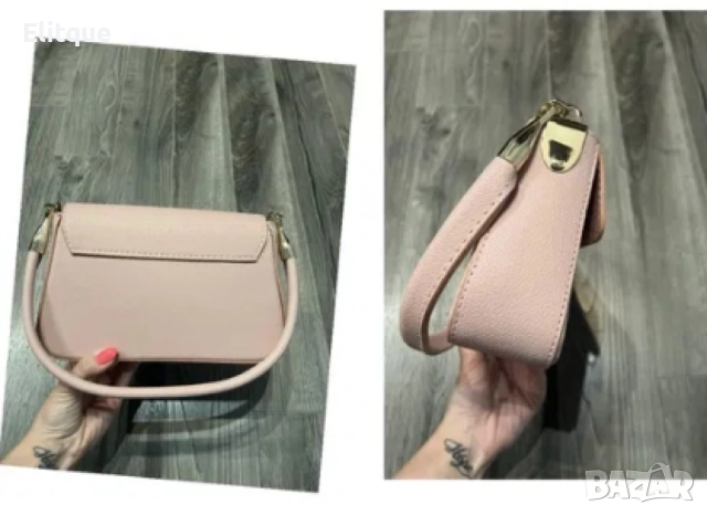 Малка дамска кожена чанта с тик-так закопчаване, снимка 4 - Чанти - 52864360