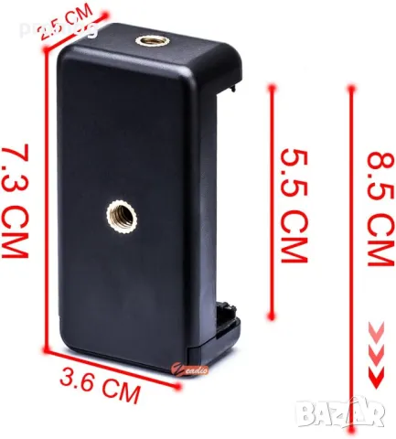 универсален държач за смартфон, адаптер за статив 55 см - 85 см, снимка 7 - Селфи стикове, аксесоари - 34850393