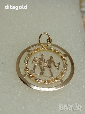 Златен 18К медальон зодия Близнаци 1.53 гр 18К 245 лв, снимка 1