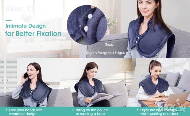 Голяма нагревателна подложка за врата, гърба и раменете Нова! внос Америка, снимка 3 - Други - 35620334