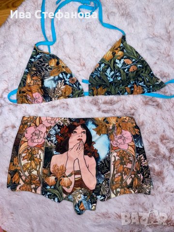 Ретро стил винтидж бански костюм висока талия боксерки , снимка 3 - Бански костюми - 37510256