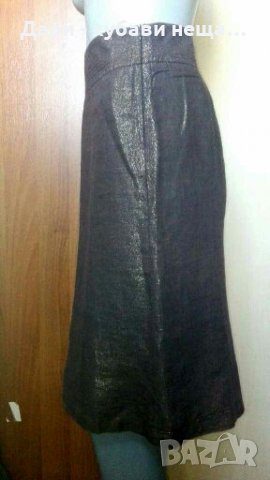 Миди памучна пола, в шоколадово и златисто💞🍀M р-р💞🍀арт.2066, снимка 3 - Поли - 33619323