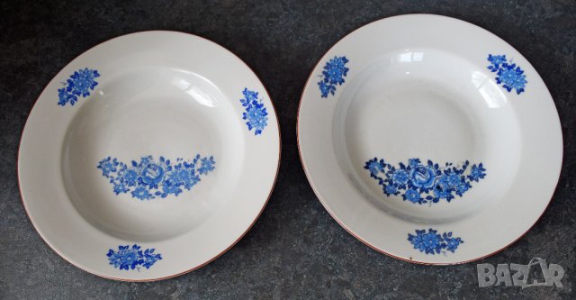 Стар български порцелан 2 чинии, снимка 3 - Сервизи - 38343892