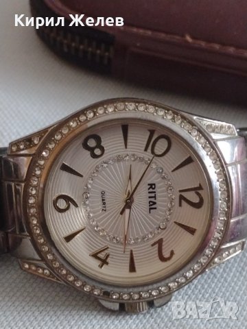 Модерен дизайн дамски часовник RITAL WATER RESIST QUARTZ с кристали 41739, снимка 8 - Дамски - 43892761