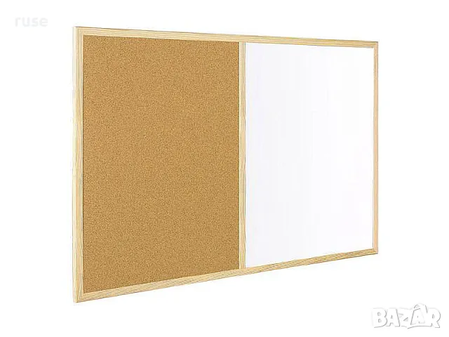 НОВИ! Бяла и коркова дъска Spree 2в1 60х90см  дървена рамка