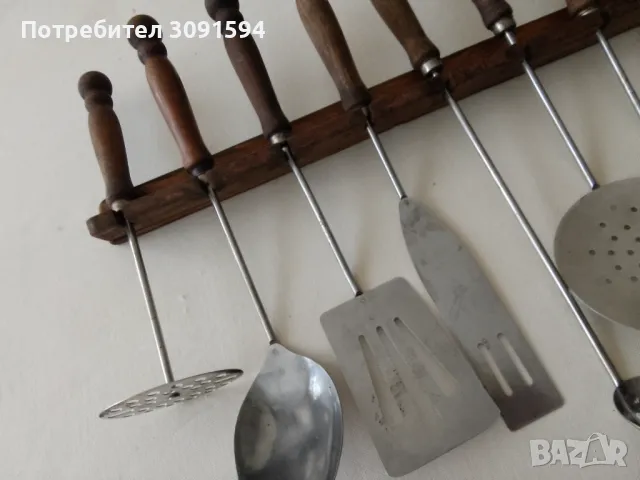 Прибори за готвене, готварски набор от дърво и метал, снимка 7 - Прибори за хранене, готвене и сервиране - 48888978