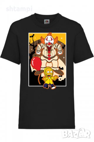 Детска тениска The Simpsons Krusty The Clown Pennywise 01,Halloween,Хелоуин,Празник,Забавление,, снимка 2 - Детски тениски и потници - 38158348