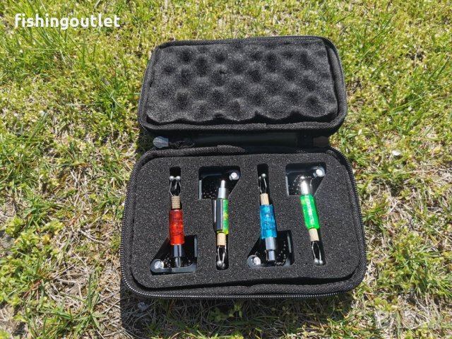 Комплект 4 бр светещи обтегача в луксозен твърд калъф, снимка 3 - Такъми - 32752931